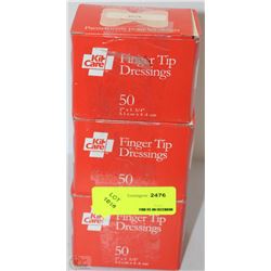 3 BOXES OF 50 FINGERTIP DRESSINGS/BANDAGES