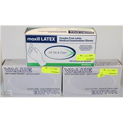 3 ASSORTED BOXES OF RUBBER GLOVES