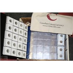 BINDER WITH 40 SHEETS OF COIN HOLDERS, CANADIAN