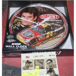 NEW NASCAR CLOCK AND NOTE CARD SET