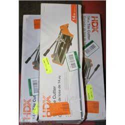GROUP OF 3 HDX 14" TILE CUTTERS-STORE RETURN-AS IS