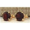 Image 2 : 3.00 CTW Natural Garnet Earrings 14k Solid Yellow Gold