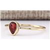 Image 2 : .50 CTW Natural Garnet Ring In 14k Yellow Gold