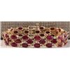 Image 1 : 38.13 CTW Natural Ruby And Dimond Bracelet In 14k Solid Yellow Gold