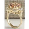 Image 3 : 7.23CTW Natural Morganite And Diamond Ring 14K Solid Yellow Gold