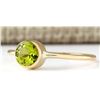 Image 2 : 1.00 CTW Natural Peridot Ring In 14k Yellow Gold