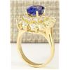 Image 3 : 5.73 CTW Natural Tanzanite And Diamond Ring In 14k Yellow Gold
