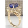 Image 3 : 6.75CTW Natural Tanzanite And Diamond Ring In 14K Yellow Gold