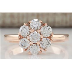 1.15CTW Natural Diamond Ring 14K Solid Rose Gold