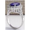 Image 3 : 5.08 CTW Natural Blue Tanzanite And Diamond Ring In 14K White Gold