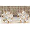 Image 1 : 2.45 CTW Natural Diamond Earrings 14k Solid Yellow Gold