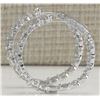 Image 2 : 3.64CTW Natural Diamond Hoop Earrings 14K Solid White Gold