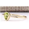 Image 2 : 0.50 CTW Natural Peridot Ring In 14k Yellow Gold