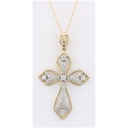 .70 CTW Natural Diamond Pendant In 14k Solid Yellow Gold