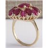 Image 3 : 7.72CTW Natural Red Ruby And Diamond Ring 14K Solid Yellow Gold