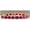 Image 1 : 30.89 CTW Natural Red Ruby Bracelet In 14k Yellow Gold