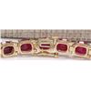 Image 2 : 30.89 CTW Natural Red Ruby Bracelet In 14k Yellow Gold