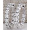 Image 1 : 3.19 CTW Natural Diamond Hoop Earrings 14k Solid White Gold