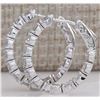 Image 2 : 3.19 CTW Natural Diamond Hoop Earrings 14k Solid White Gold