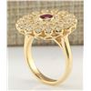 Image 4 : 1.40 CTW Natural Ruby And Diamond Ring In 14k Yellow Gold