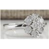 Image 2 : 1.15CTW Natural Diamond Ring 14K Solid White Gold