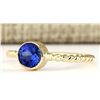 Image 2 : 1.00 CTW Natural Tanzanite Ring In 14k Yellow Gold