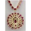 Image 2 : 55.35CTW Natural Ruby And Diamond Necklace In 14K Yellow Gold