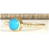 Image 2 : 1.00 CTW Natural Turquoise Ring In 14k Yellow Gold
