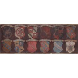 Varia : Zwei Wappenbilder. Chronologisch angeordnete Wappen Nürnberger Patrizier. Erstes Bild: Arnol