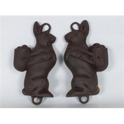 Varia : Backform. Osterhase. Zweiteilig, Gußeisen. Um 1900. L: 37