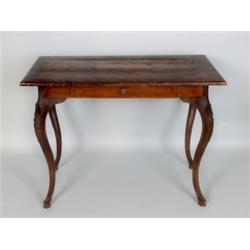 Möbel - Einrichtung : Barock-Tisch. Nadelholz, Nußbaum, Buche, Zwetschge und Thuya furniert. Rechtec