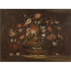 Gemälde - Graphik : Paar Blumenstilleben. Amsterdam 1.H. 17. Jh. Weit gesteckter Strauß von Tulpen, 