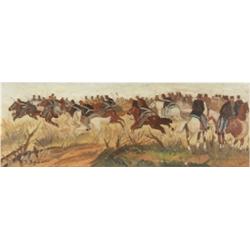 Gemälde - Graphik : Italien, nach 1900. Paar Gegenstücke. H: 25 x 70