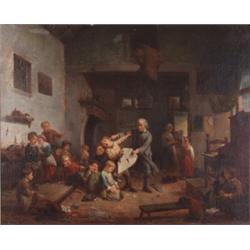 Gemälde - Graphik : Carl Böker. Wuppertal-Barmen 1836-1905. "Der zerstörte Drachen". Schüler der Düs