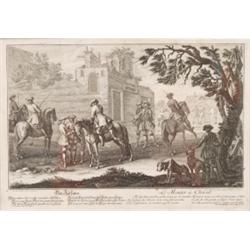 Gemälde - Graphik : Johann Elias Ridinger. Ulm 1698-1767 Augsburg. Kupferstich nach der Zeichnung "D