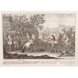 Gemälde - Graphik : Johann Elias Ridinger. Ulm 1698-1767 Augsburg. "Paraden". Blatt 7. Wie vorherige