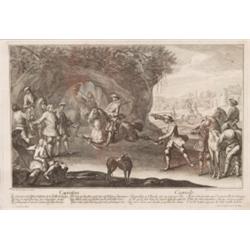 Gemälde - Graphik : Johann Elias Ridinger. Ulm 1698-1767 Augsburg. "Capriolen". Blatt 22. Wie vorher