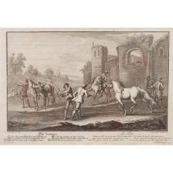 Gemälde - Graphik : Johann Elias Ridinger. Ulm 1698-1767 Augsburg. "Das Trottieren". Wie vorherige N