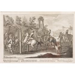 Gemälde - Graphik : Johann Elias Ridinger. Ulm 1698-1767 Augsburg. "Croupade". Blatt 20. Wie vorheri