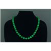 Image 2 : Chinese Green Jade Necklace with 14K Clasp