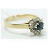 Image 3 : 14KT Yellow Gold Sapphire & Diamond Cluster Ring - Size 5 1/2
