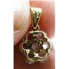 Image 3 : 14Kt Yellow Gold & Tanzanite Flower Cluster Pendant