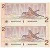 Image 2 : 1986 Canada - Bank of Canada - Uncut $2 Bank Notes