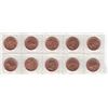 Image 2 : 10 x 1963 Canadian Small One Cent Penny Coins In Original Detergent Packaging