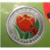 Image 1 : 2011 Canada 25-Cent Colourized Coin - Flora & Fauna - Ladybug & Tulip