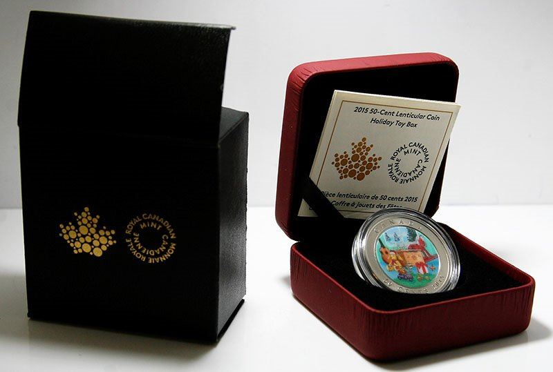 Toy Box Statutory Holiday with 50-Cent in 3D Specimen Canada Lenticular Coin