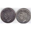 Image 2 : 2 x 1951 Canada Water Line Varient Silver $1 Dollar Coins