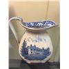 Image 4 : Buffalo Pottery, Blue & White Ceramic Pitcher c.1906