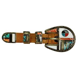 Zuni Inlay Buckle Set