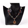 Image 1 : Amber Pendant Necklace & Earring Set